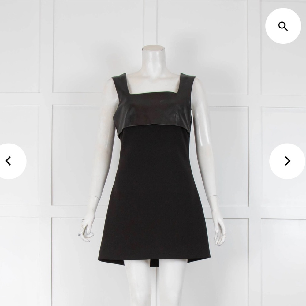 The Kooples Black Leather Accent Mini Dress